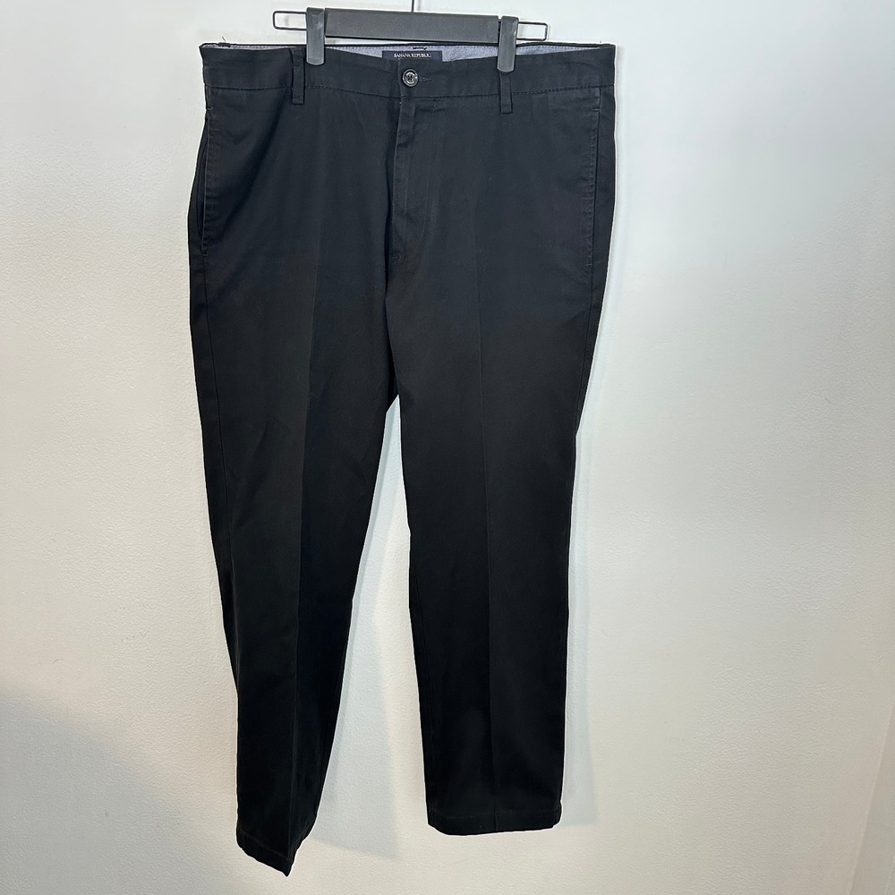 Banana Republic Gavin Straight Fit Pants Mens 34x30 Black Chino Cotton